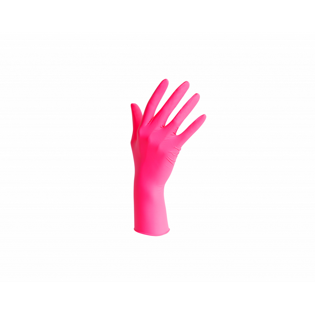 Powder free nitrile gloves Pink Medibase