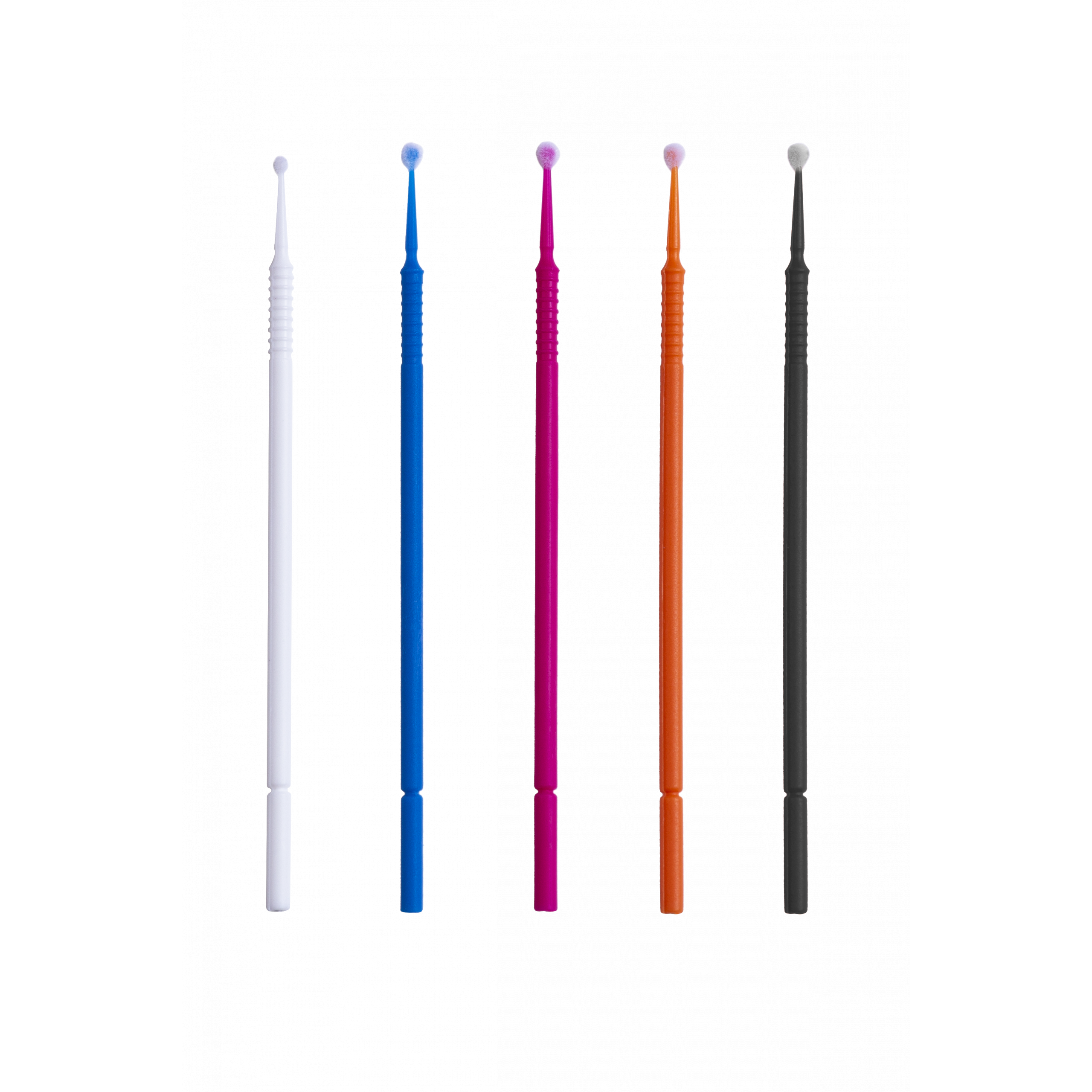Set 100 Pennelli Multiuso Micro Applicatori - 4 Misure (1,0 - 2,5 Mm) - Viola/Verde/Blu
